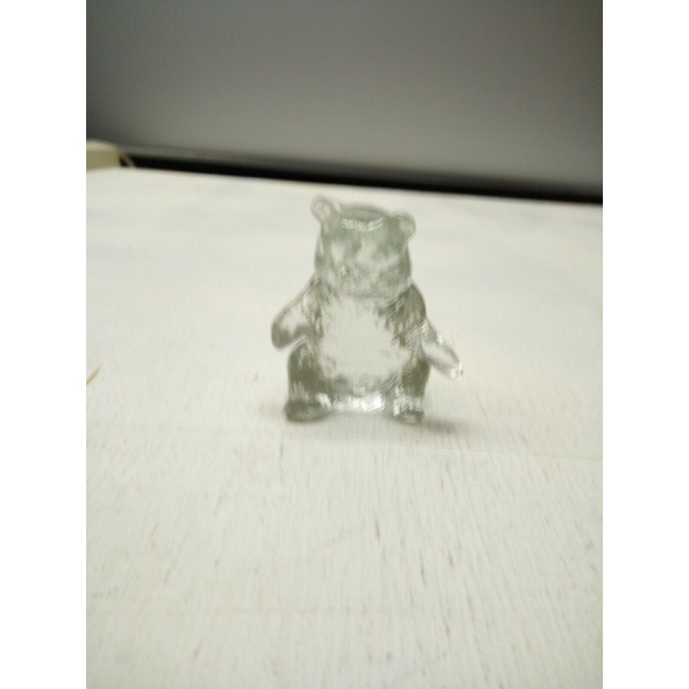 Vintage Mosser Art Glass Clear Bear 3 1/2 Inches Tall